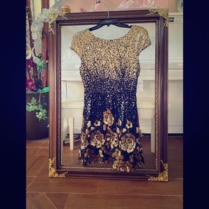 Short sequin rose dress new w/tags